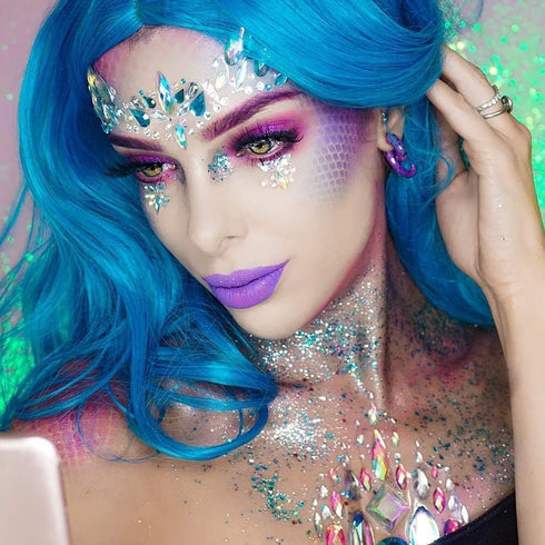 iMethod Face Jewels and Body Glitter, Holographic Cosmetic Face Gems for Festival Holiday Costumes