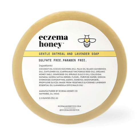 ECZEMA HONEY Gentle Oatmeal and Lavender Soap - Natural Eczema Body Wash for Dry, Itchy, Sensitive Skin (3.3 Oz)