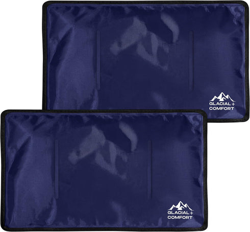 Glacial Comfort Gel Ice Pack for Back Pain - Reusable Cold Pads for Hip, Knee, Shoulder Injuries, Compression Pad