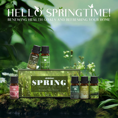 Spring Essential Oils Set, ARVIDSSON Natural Fragrance Oil for Diffuser, Candle Making - After Rain, Ocean Breeze,