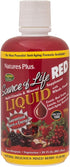 Natures Plus Source of Life RED Multivitamin Liquid - 30 oz - Energy & Immune Support with Exotic Red Fruits,