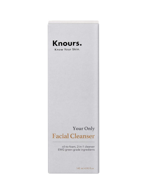 Knours. 2-in-1 Oil-to-Foam Facial Cleanser, 145ml, Non-stripping Makeup Remover with Honey & Plant-Based Oils