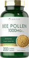 Carlyle Bee Pollen Supplement, 1000mg, 200 Caplets with Royal Jelly and Bee Propolis, Vegetarian, Non-GMO