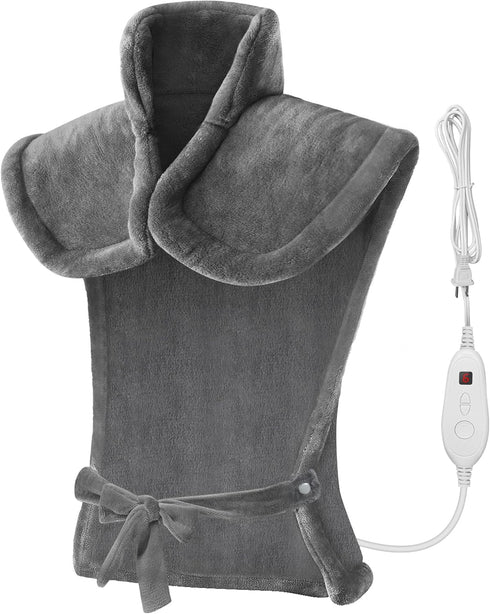 Snailax Heating Pad for Back Pain Relief - FSA HSA Eligible, Electric Large Heating Pad, Grey