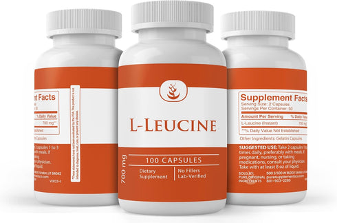 PURE ORIGINAL INGREDIENTS L-Leucine, 100 Capsules, Always Pure, Lab Verified