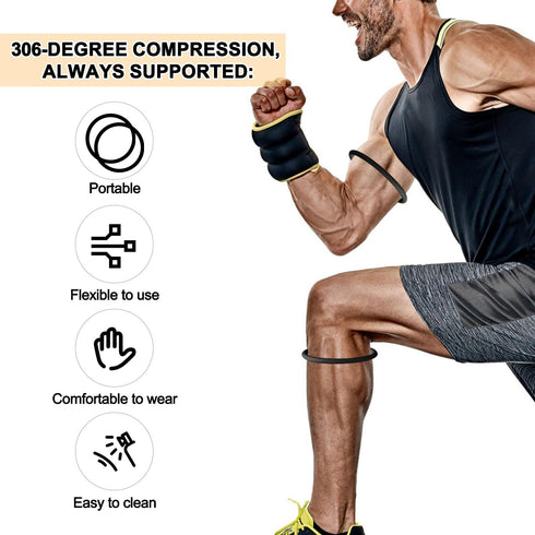Lyreh 6pcs Knee Patellar Tendon Support Straps, Silicone Patellar Tendon Straps for Running Hiking Basketball Men Women