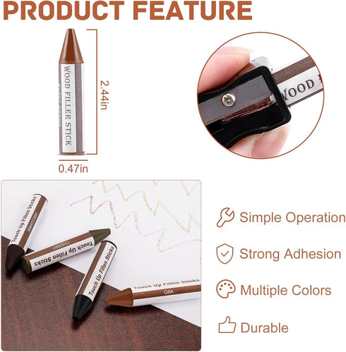 SEISSO Wood Filler Stick - 18 Colors for Furniture Scratch Repair, Perfect for Hardwood Floors & Tables