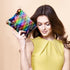 Tatuo 4 Pcs Glitter Sequin Makeup Bag - Rainbow Iridescent Small Reversible Cosmetics Pouch for Women