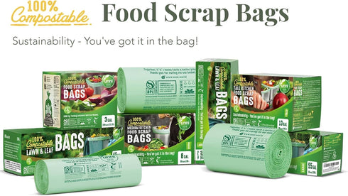 UNNI Compostable Liner Bags, 2.6 Gallon, 200 Count, Extra Thick 0.71 Mil, Small Kitchen Food Scrap Waste Bags