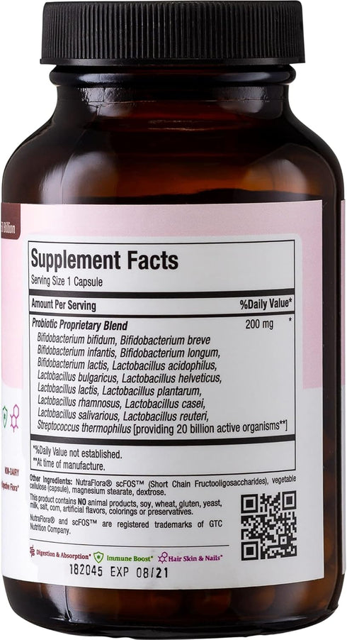 Probiotics for Digestive Health and Gut – 60 Capsules, 15 Strains, 20 Billion CFU, Daily Probiotic for Men and Women