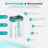 Rechargeable 9V Lithium USB Battery 860mAh (4 Pack) with 4 in 1 Charge Cable