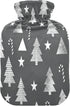 miaozhen 2L Gray and White Tree and Stars Travel hot Water Bottle with Soft Cover Warm Compress for Menstrual Cramps
