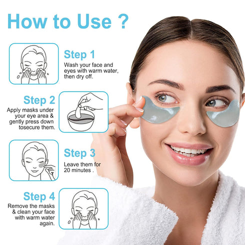 LAVONE Under Eye Patches - 30 Pairs Hydrating & Anti-aging Eye Mask for Dark Circles, Puffiness, Wrinkles, Eye Bags