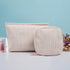 KOTORA 2 Pcs Corduroy Makeup Bag for Purse, Small Aesthetic Makeup Organizer, Travel Toiletry Pouch for Women