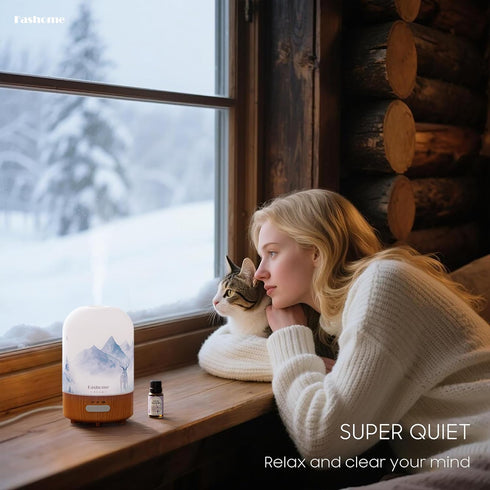 Set 6 100ML Aromatherapy Diffuser Gift with Essential Oils Fashome Ultrasonic Glass Diffuser with Timer & Auto-Off