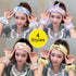 Kawaii Spa Headband and Wristband Set - Cute Soft Skincare Headbands for Women Girls for Face Washing