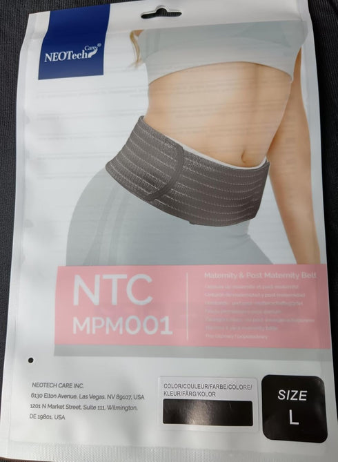 NeoTech Care 3-in-1 Maternity Pregnancy Support - Postpartum Belly Wrap & Pelvis Belt/Brace (Black, Large)