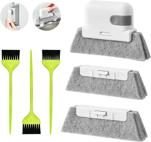 Magic Window Cleaning Brush - 6Pcs Crevice Cleaning Tools Kit for Kitchen, Sinks, Stove, Windows, Sliding Doors, Car