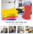 Qaeoity 6 Pack Silicone Sponge Dish Washing Kitchen Scrubber, Reusable Dish Washing Cleaning Sponges Double-Sided