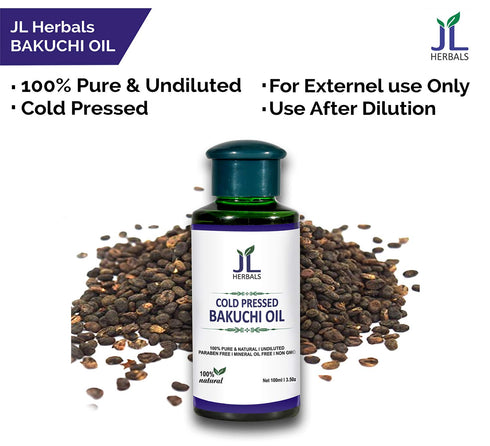 JL Herbals Bakuchi Oil 100ml (3.5 fl.oz) - 100% Pure & Undiluted Cold Pressed Oil for External Use Only
