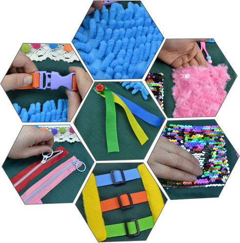 welsoon Fidget Blanket for Elderly Dementia Alzheimers Therapy Activity Apron Anxiety Relief Solutions Memory Loss