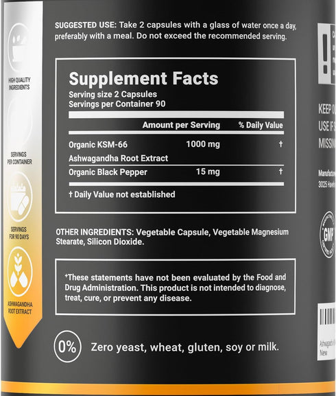 Vegan Pure Organic Ashwagandha Powder KSM-66 Extract