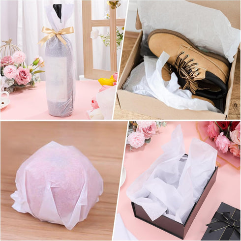 160 Sheets White Tissue Paper, 14 X 20 Inches Bulk for Packaging Gift Bags, Weddings, and Birthdays