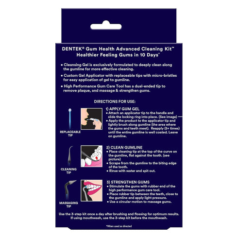 DenTek Gum Health Advanced Cleaning Kit, Oral Care Hygiene Kit with Gum Gel, Massager, and Plaque Scraper