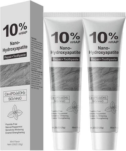 MOOMARTO 10% Nano Hydroxyapatite Toothpaste for Advanced Enamel Repair & Sensitivity Relief, Fluoride-Free,