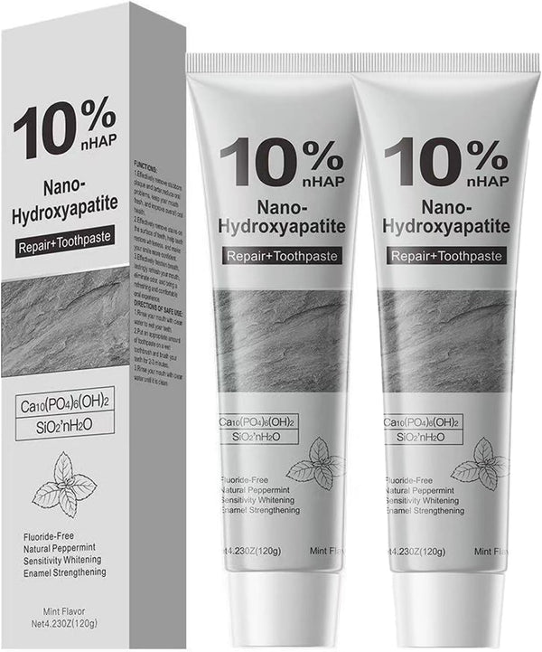 MOOMARTO 10% Nano Hydroxyapatite Toothpaste for Advanced Enamel Repair & Sensitivity Relief, Fluoride-Free,