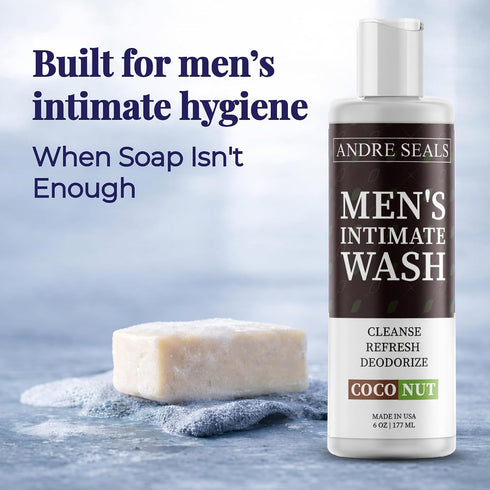 Intimate Wash for Men pH-Balanced Male Hygiene Cleanser, Refreshing Rich Lather | Coconut Lime Scent