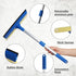 Professional Window Squeegee, 2 in 1 Cleaner with Long Stainless Steel Handle for Glass, Shower, and Outdoor Cleaning