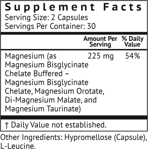 Vitamonk Quad Magnesium Blend with Orotate, Glycinate, Taurate, and Di-Magnesium Malate for Sleep and Mood