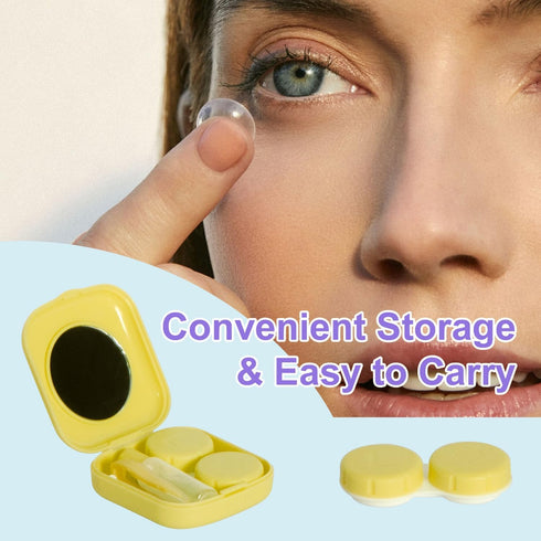 IHYjinchoo 2 Pack (2, Multi-Color Contact Lens Case Kit with MirrorLightweight & Compact for Easy StorageDurable