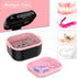 BVN Denture Bath Case, Retainer Cleaner with Mirror, Mouth Guard and Aligner Holder, Black for False Teeth