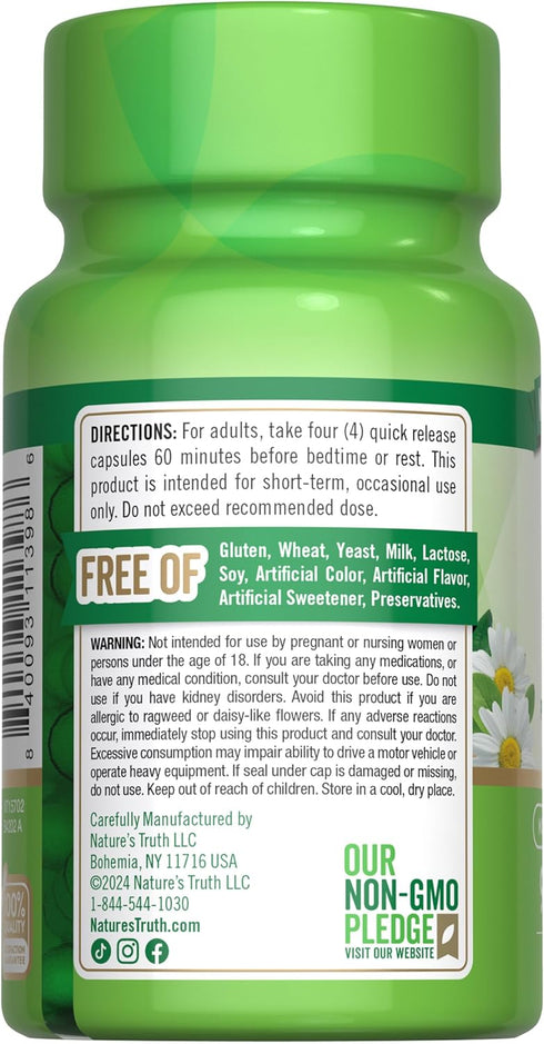 Nature's Truth Calm Caps | 90 Capsules | Non-GMO, Gluten Free Supplement | with Passion Flower and Chamomile