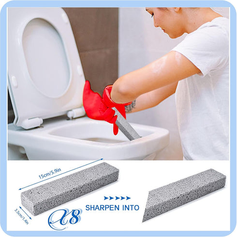 14Pcs Pumice Stone Toilet Bowl Cleaning Brush Set with Long Gloves for Hard Water Ring and Stain Cleaning