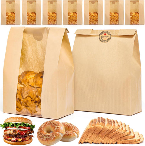 Sublaga 110 13.78x8.27x3.54 120Pcs Packaging (110) Pcs Bread Bags for Homemade Bread With Window Sourdough, in, Paper