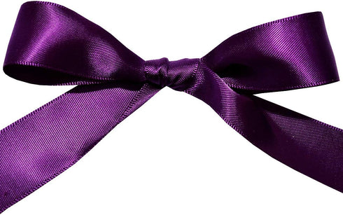 Morex Ribbon Double Face Satin Ribbon 7/8" X 50 YD Plum for Gift Wrapping, Birthday Cards, Crafts