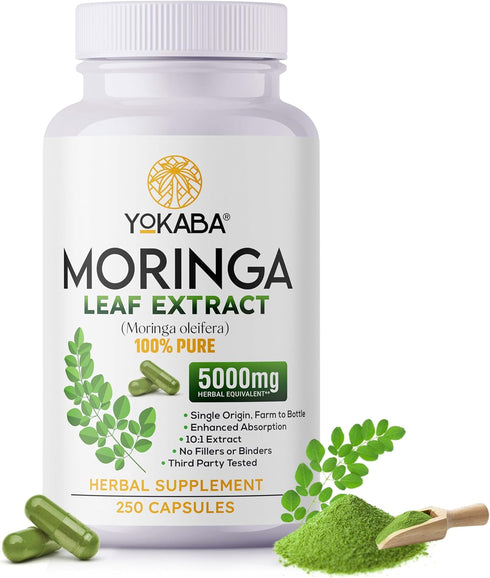 Yokaba (250 5000mg Immune Energy-Packed Moringa Oleifera Capsules) Moringa Capsules, Support, Natural Wellness