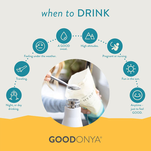 GOODONYA Hydrate Organic Electrolyte Powder, 5.6oz, 20 Servings, No Sugar Added, Real Lemon Juice, Coconut Water