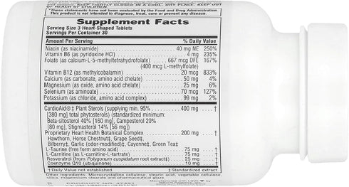 Natures Plus Heartbeat - 90 Vegan Tablets, Vegetarian, Gluten-Free - 30 Servings
