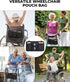 ZHCHG Wheelchair Side Bag with Cup Holder, Wheelchair Armrest Pouch Accessories for Walker, Rollator, Electric Scooter