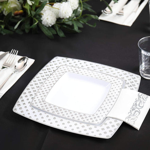 Vplus 400 Pack Paper Napkins, Guest Towels Disposable, Premium Quality 3-ply Dinner Napkins for Events (Silver)