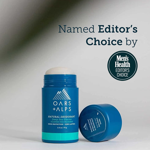 Oars + Alps Aluminum Free Deodorant for Sensitive Skin, Vegan, Deep Sea Glacier, 2.6 Oz, 1 Pack, Dermatologist Tested
