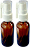 Amber Glass Empty Oral Sprayer 2-Pack, 30ml (1oz) for Colloidal Silver, Iodine, Essential Oils & Water Based