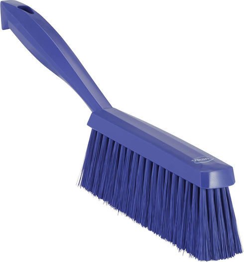 Vikan 45878 14-Inch Bench Cleaning Brush with Handle, Soft Bristle Dustpan Brush & Sweeper, Purple,