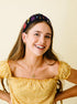 Teacher Headband Accessories, Colorful Rhinestone Crystal Jeweled Black Wide Top Knot Headband