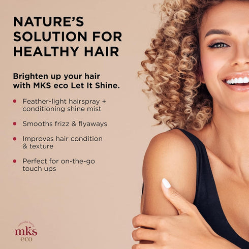 MKS eco Let It Shine - 4 fl oz Original Scent Shine Mist + Hairspray, Vegan & Cruelty Free with Argan Oil