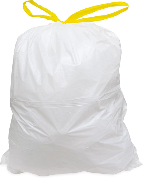 13 Gallon Heavy Duty Trash Bags, 100 Count, White Unscented Tall Drawstring Kitchen Garbage Bags